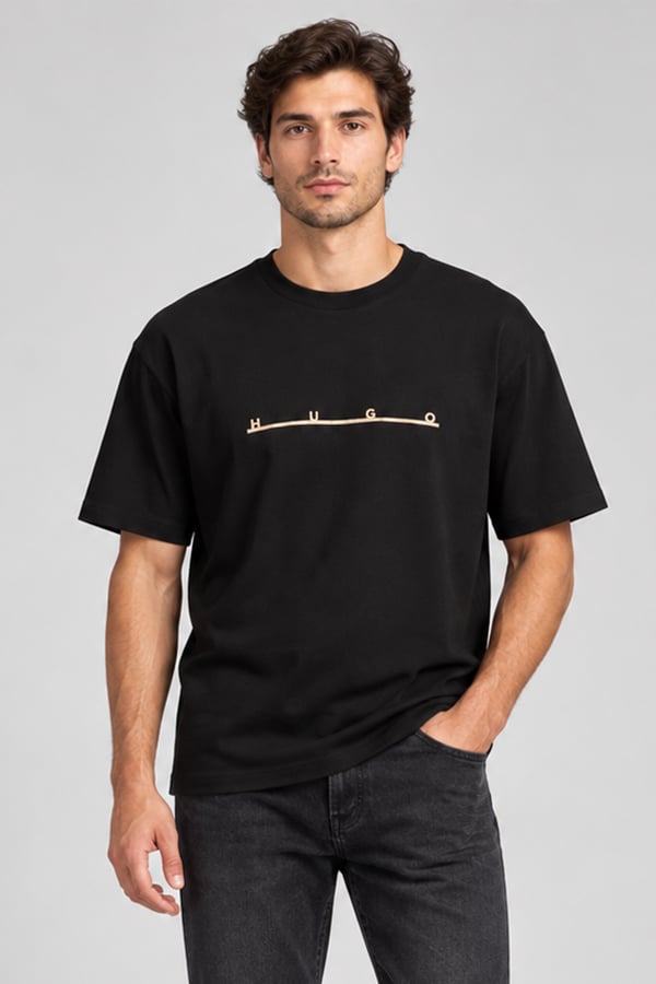 ΜΠΛΟΥΖΑ T-SHIRT HUGO - 001 ΜΑΥΡΟ